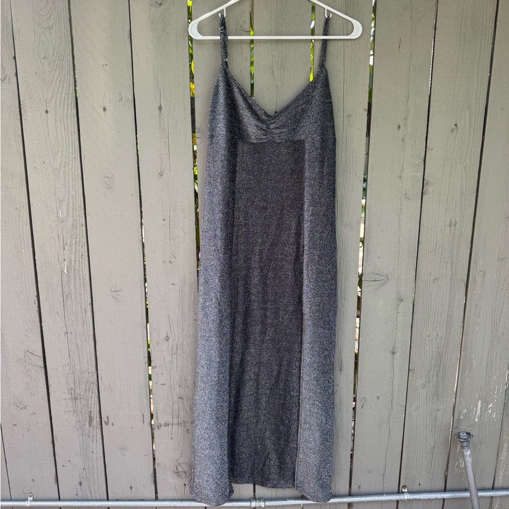 LG Gray Spaghetti Strap Slip Maxi Dress